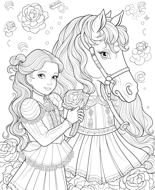 Premium ai image unicorn coloring page for kids