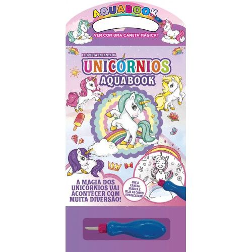 Livro infantil aquabook unicãrnio para colorir caneta mãgica editora on line