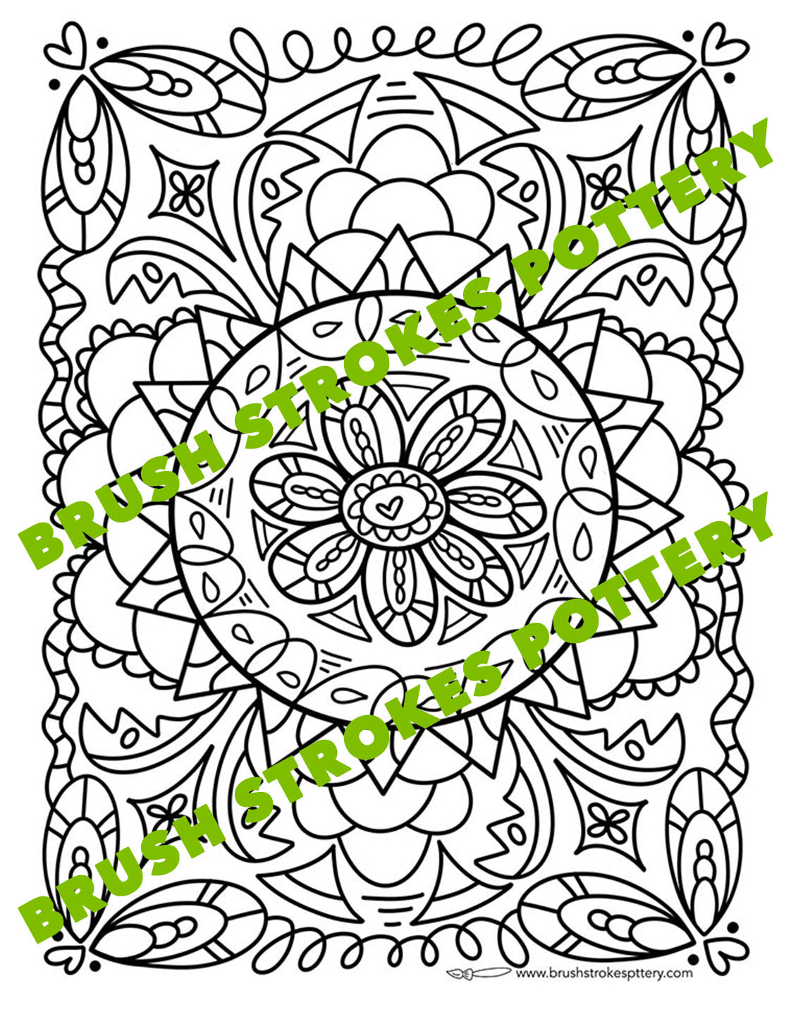 Grown up coloring page â brush strokes pottery