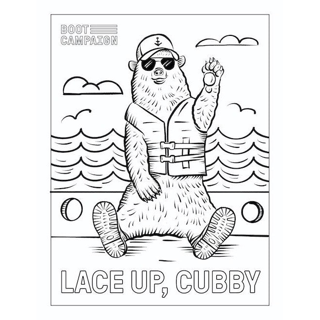Lace up coloring pages â boot campaign
