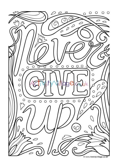 Never give up louring page