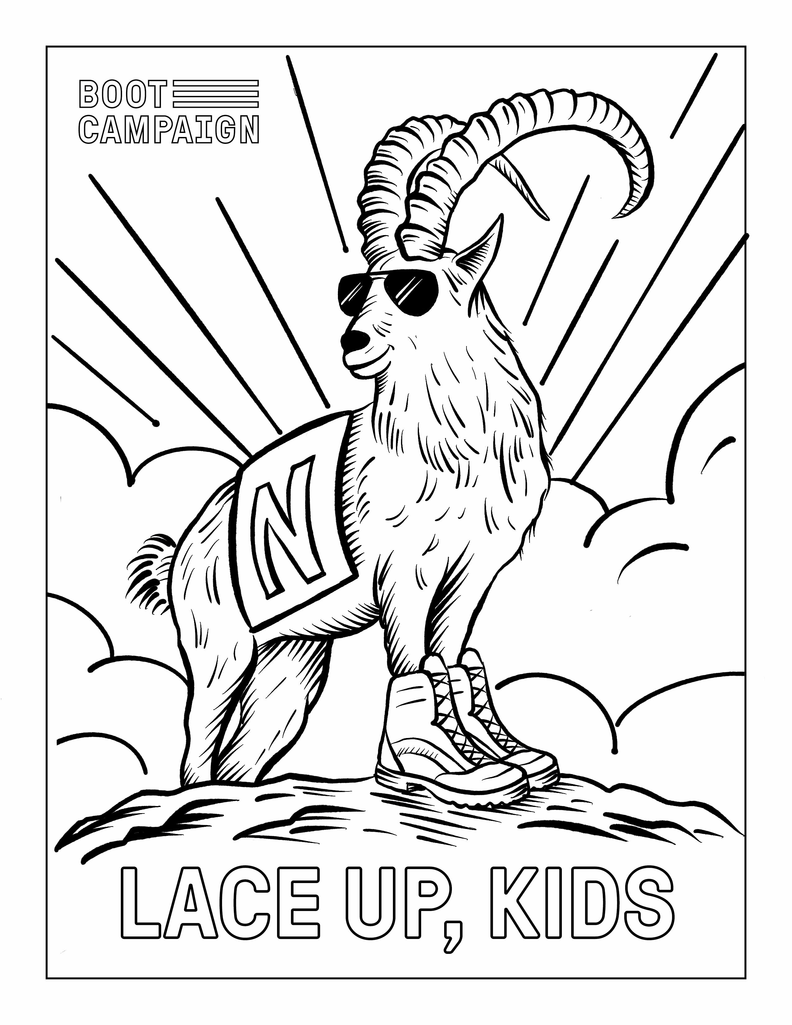 Lace up coloring pages â boot campaign