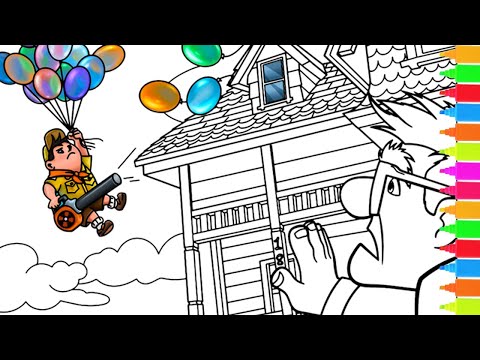Coloring disney pixar up coloring book page
