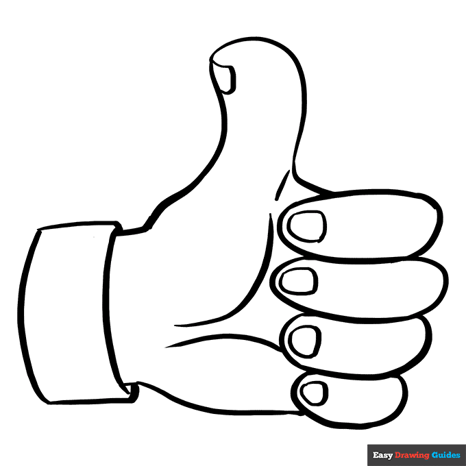 Thumbs up coloring page easy drawing guides
