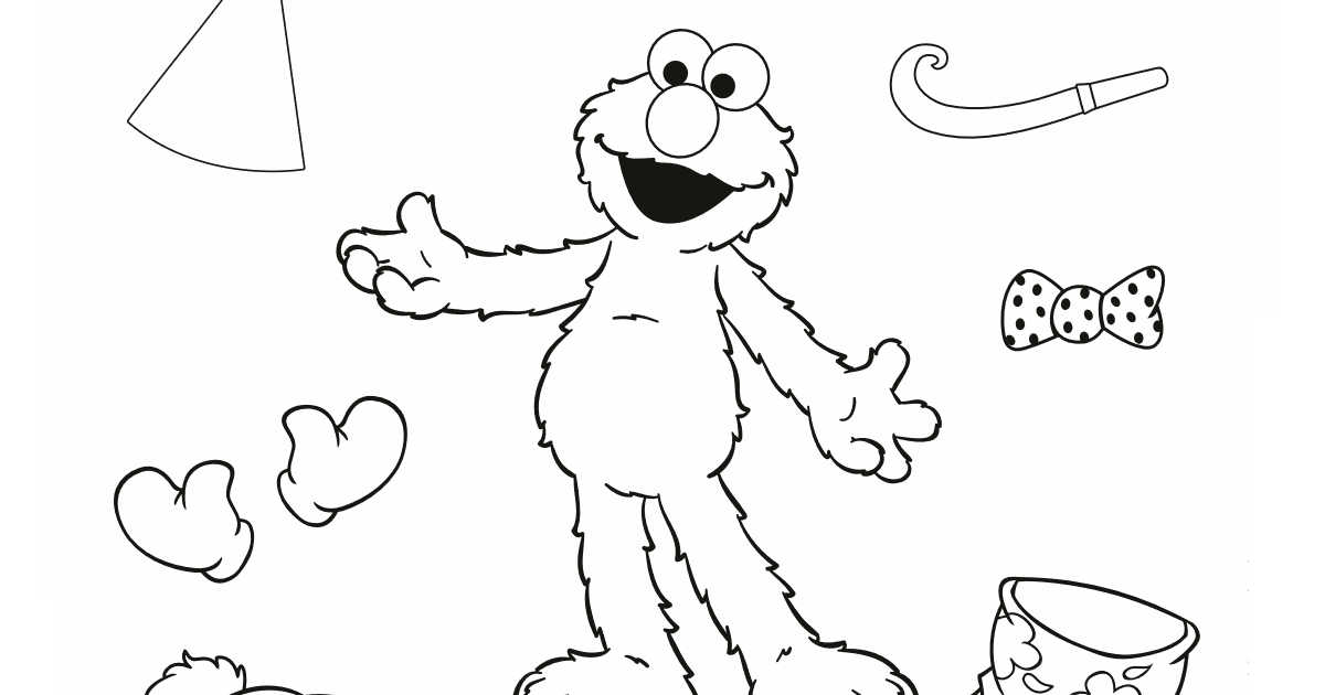Free printable elmo dress up coloring page