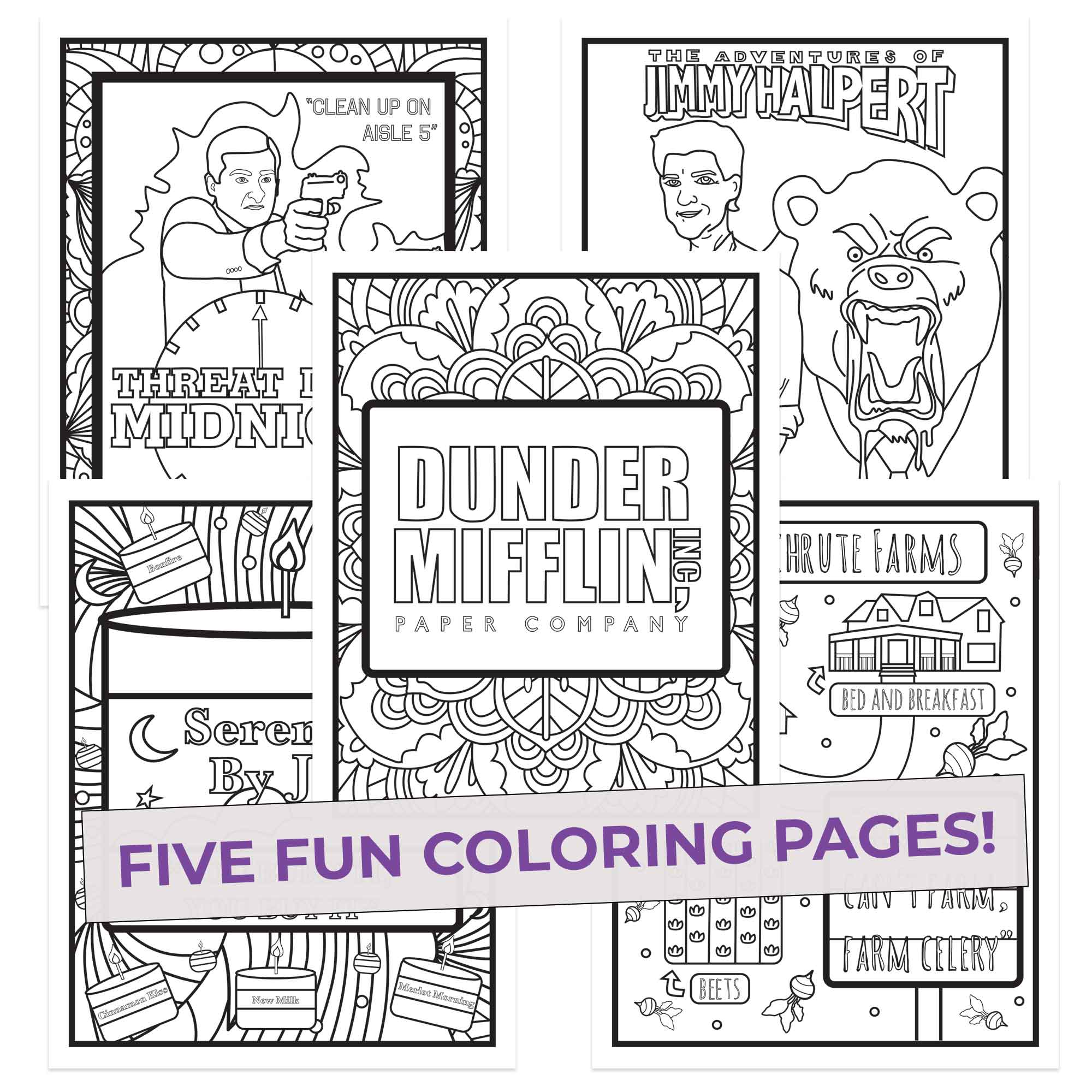 The office inspired coloring pages pack â pop colors