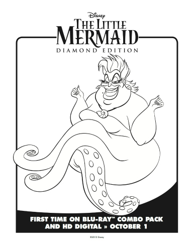 Little mermaid ursula coloring page
