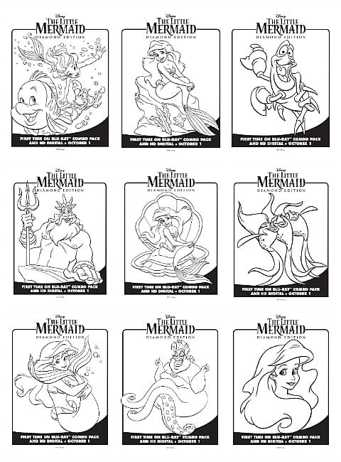 The little mermaid coloring pages and activity pages free printable