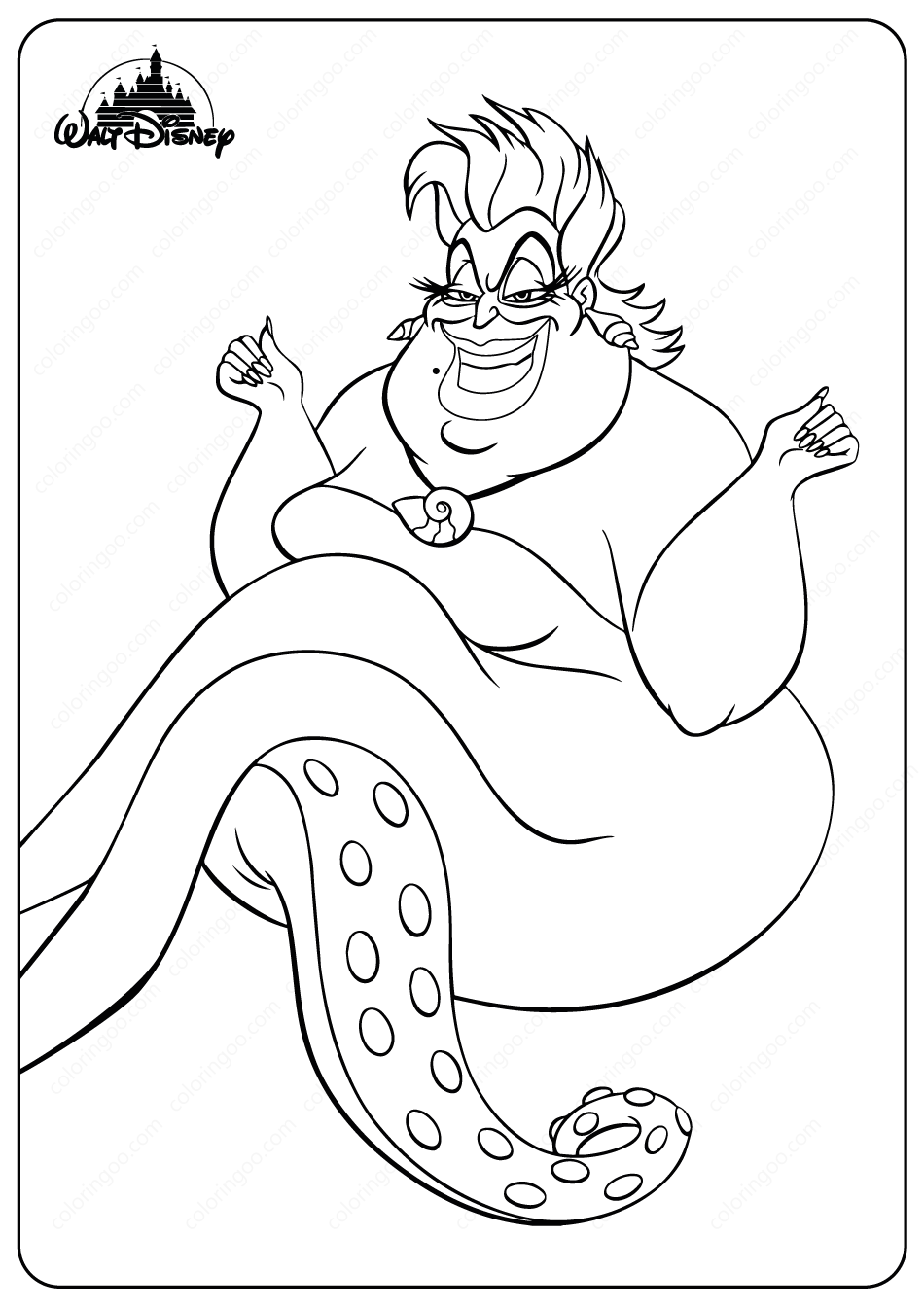 Disney sea witch ursula coloring pages mermaid coloring pages witch coloring pages disney coloring pages