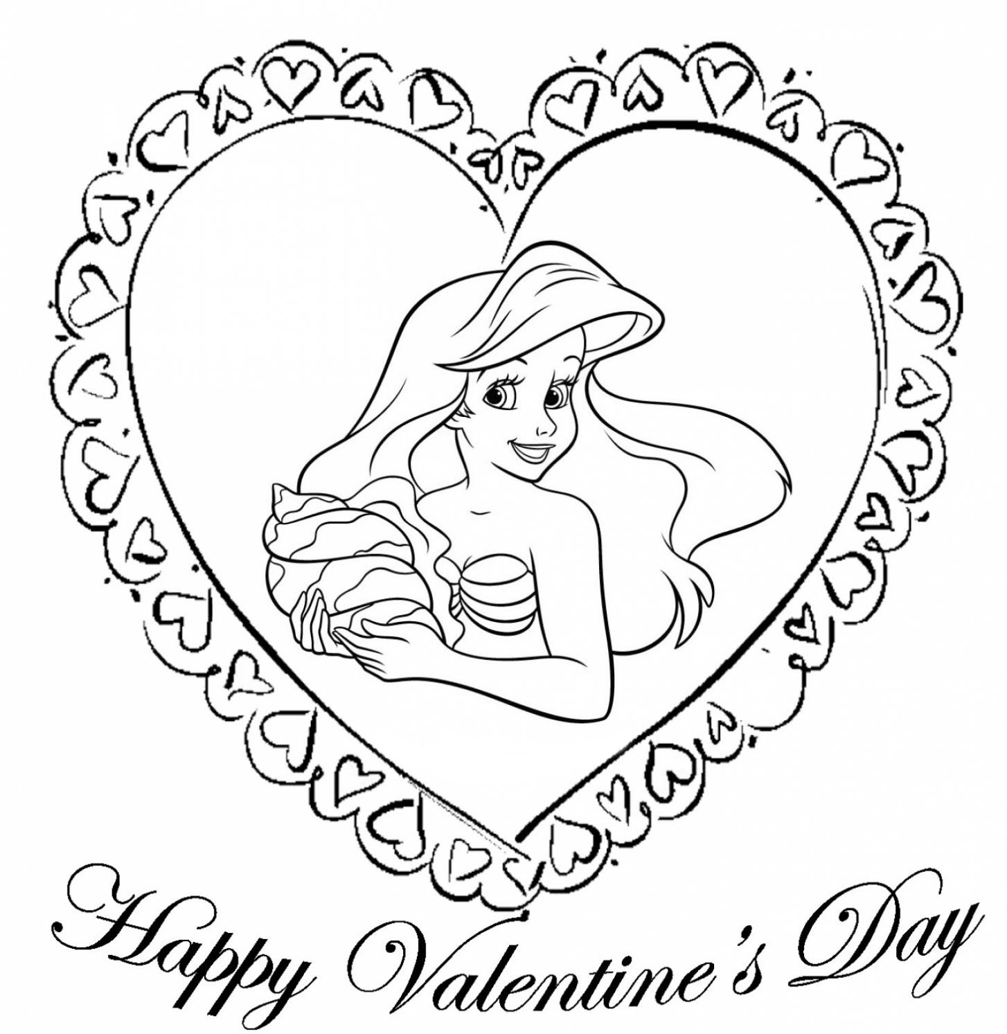 Valentines disney coloring pages