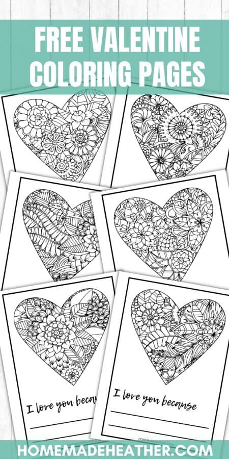 Heart valentine coloring pages homemade heather