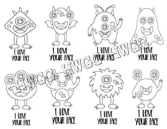 Printable lunchbox notes coloring page lunchbox notes monsters cards back to school lunchbox cards kids encouragement cards