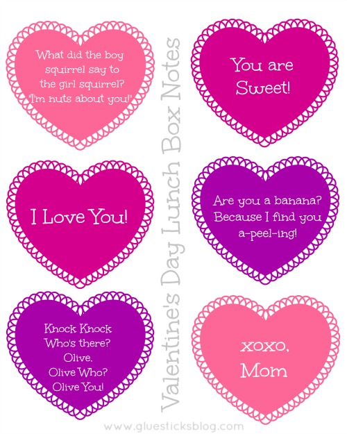 Valentines day printable notes jokes coupons