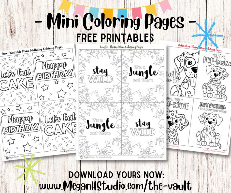 Free printable mini coloring pages