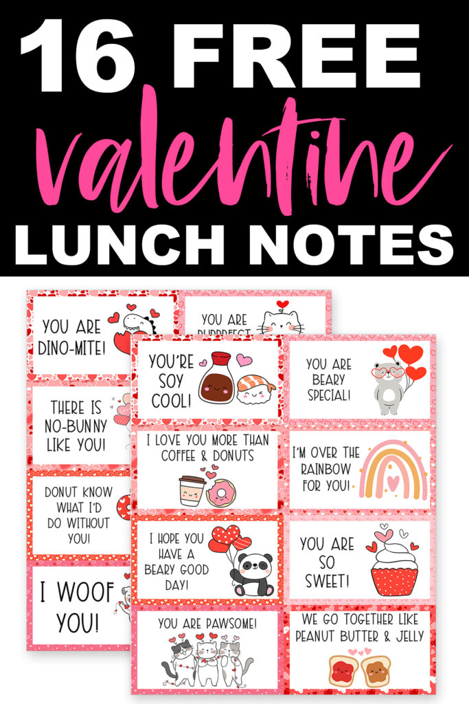 Valentine lunch box notes