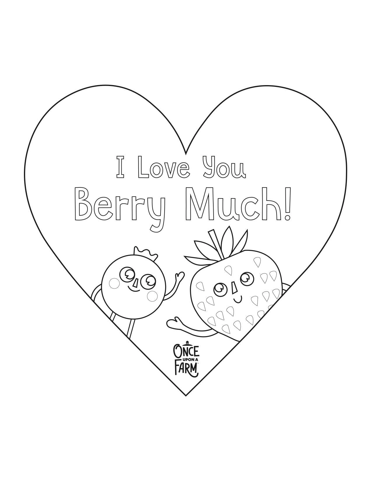 Printable valentines day coloring page â once upon a farm