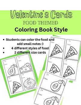Valentines cards food themed