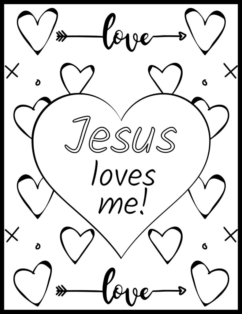 Christian valentine coloring pages