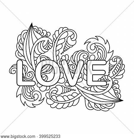 Word love coloring vector photo free trial bigstock