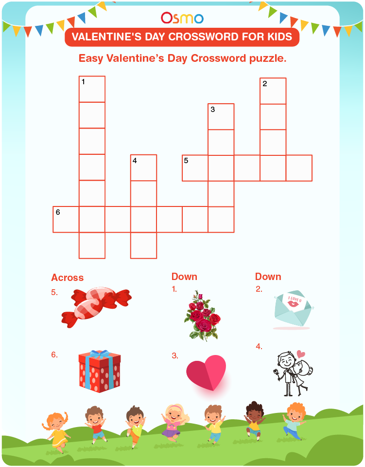 Valentines day crossword puzzles for kids