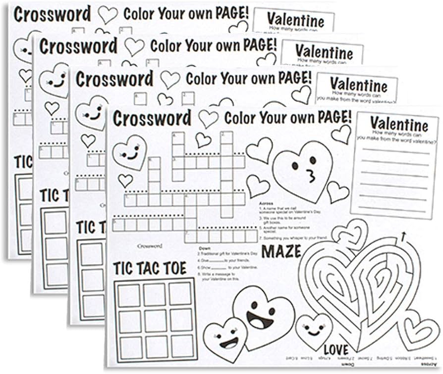 Valentines day activity mats