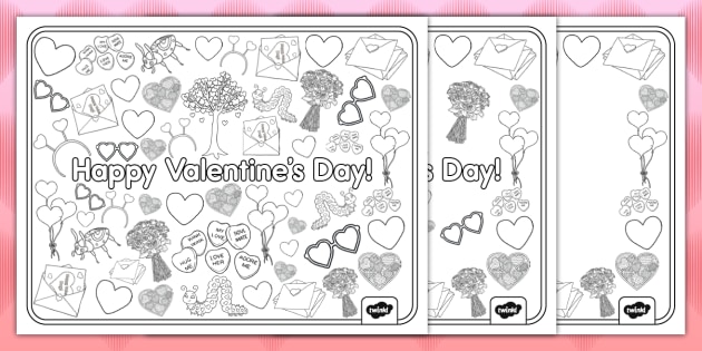 Printable valentines day coloring sheets usa