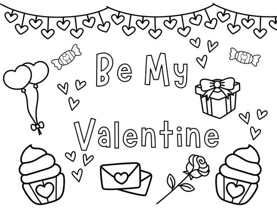 Valentines day coloring page valentines day printable