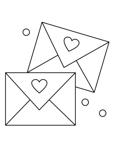 Valentines day love envelopes coloring page free printable coloring pages