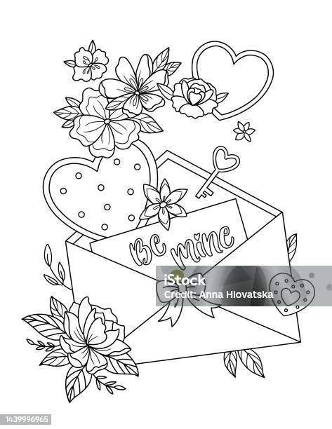 Valentines day coloring book