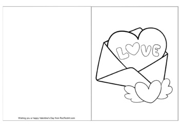 Valentines greeting card coloring page