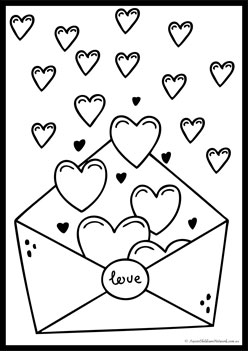 Valentines day colouring pages