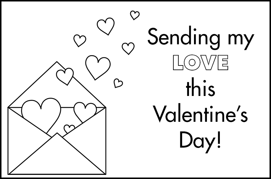 Free printable valentines to color