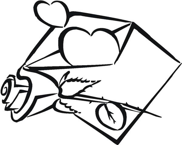 Envelope full of hearts and roses coloring page color luna in valentines day coloring page coloring pages rose coloring pages