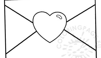 Valentine folding heart envelope printable coloring page