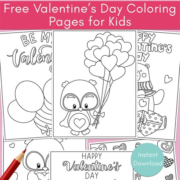 Free valentines day coloring pages for kids free printable pages