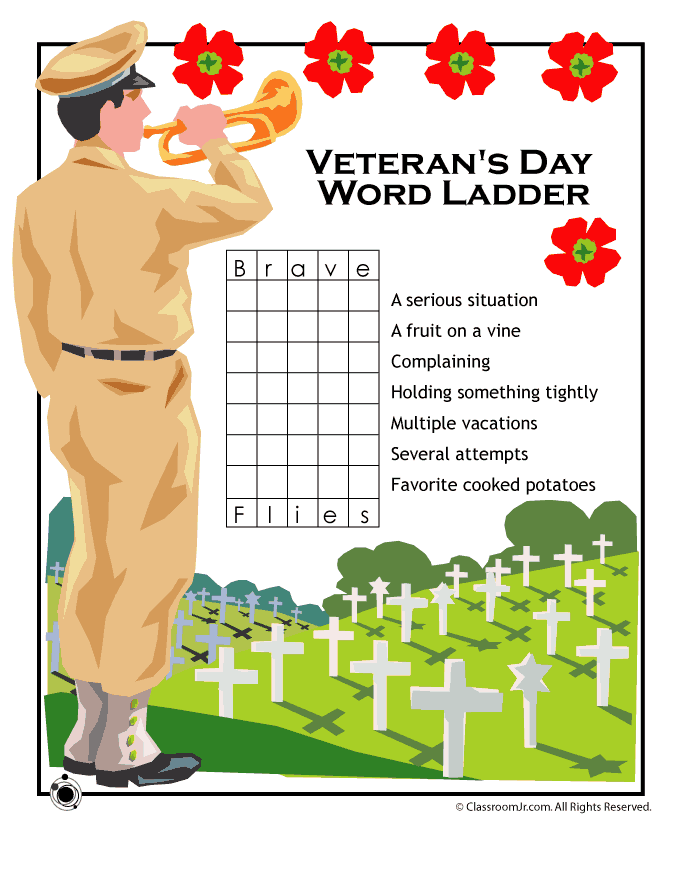 Veterans day worksheets coloring pages for kids
