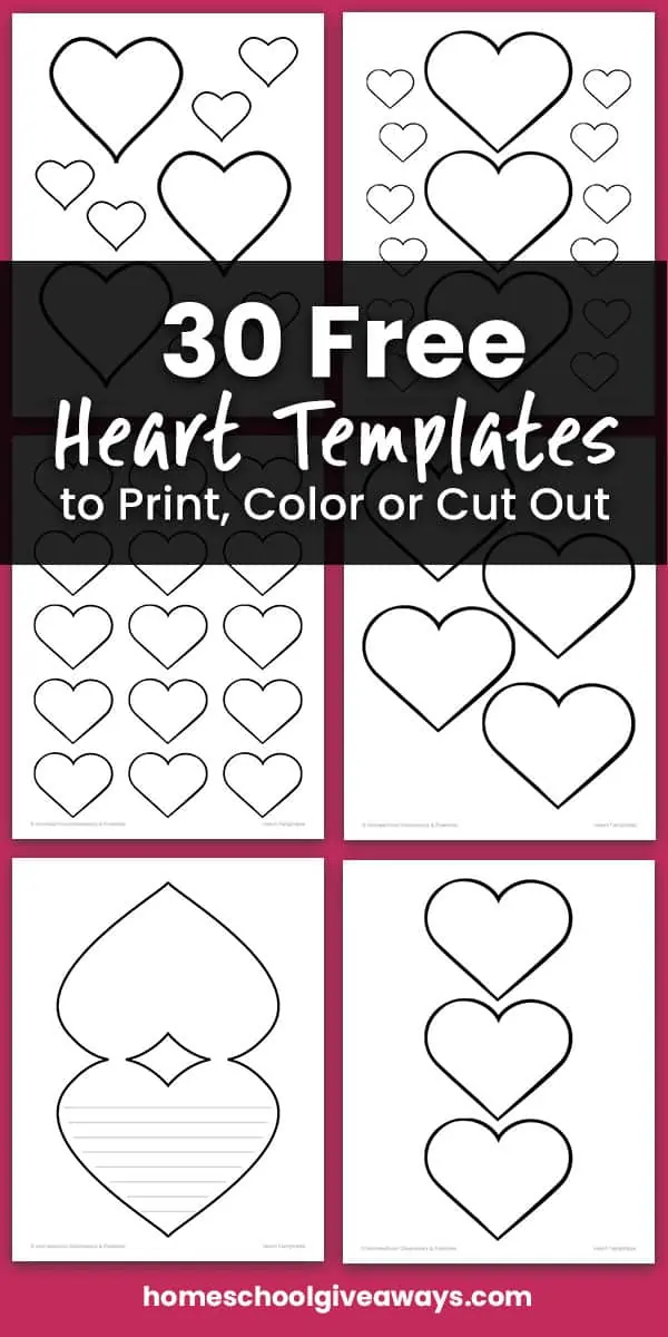 Free heart templates to print color or cut out