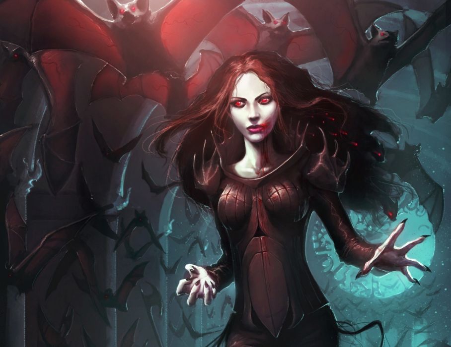 Vampire bats blood fantasy girls vampire gothic dark blood wallpaper x