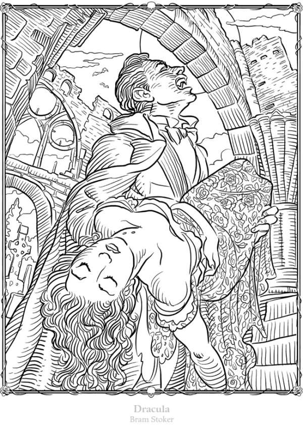 Literary horror fantasy and sci fi coloring pages â