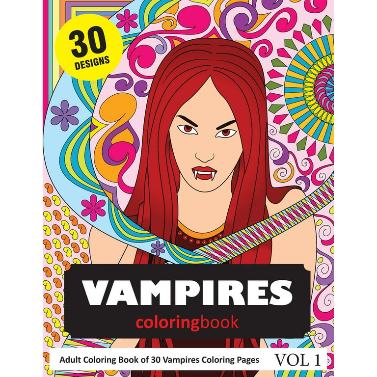 Vampires coloring book coloring pages of vampire designs in coloring book for adults vol paperback