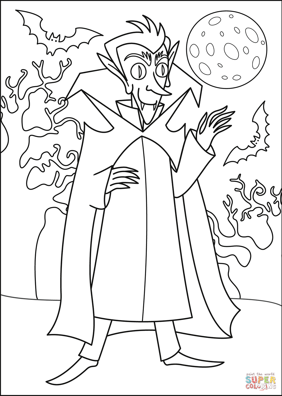 Vampire coloring page free printable coloring pages