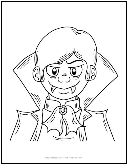 Young vampire coloring page print it free
