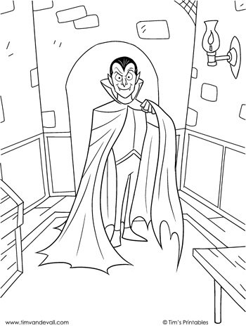 Vampire coloring page â tims printables