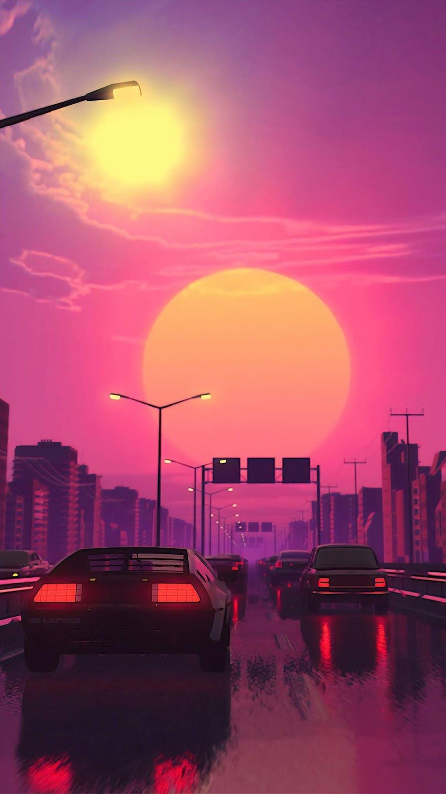 Vaporwave sunset iphone wallpaper vaporwave vaporwave wallpaper anime scenery wallpaper