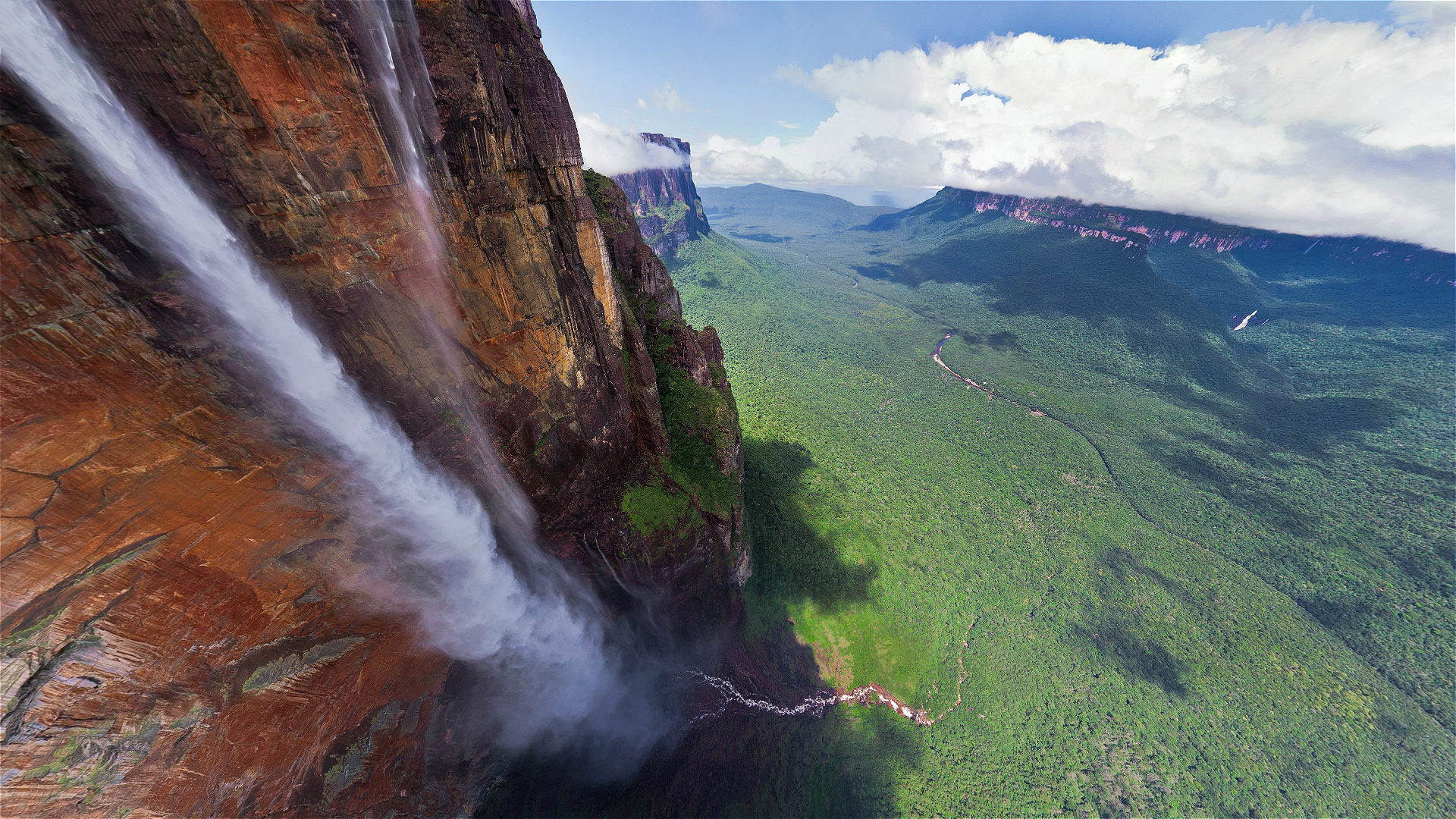 Hd desktop waterfalls mountain waterfall earth cliff venezuela angel falls download free picture