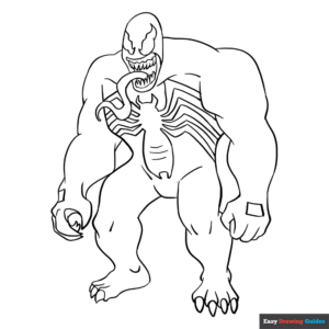 Venom coloring page easy drawing guides