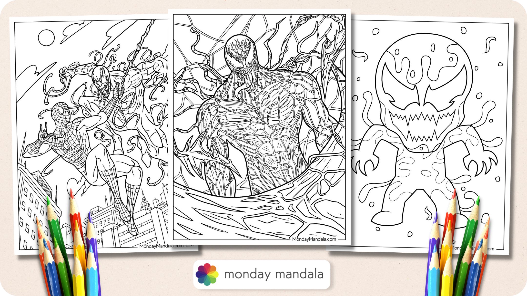Carnage coloring pages free pdf printables