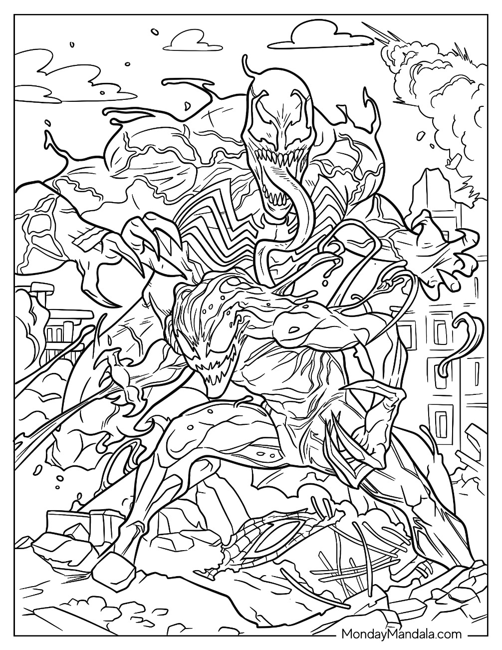 Carnage coloring pages free pdf printables
