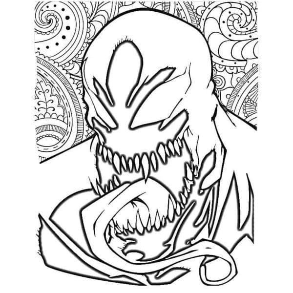 Venom drawing coloring page
