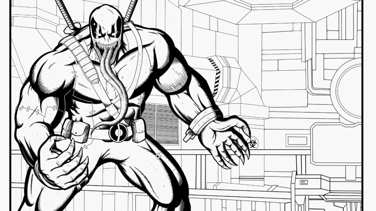 Venom standing up coloring page